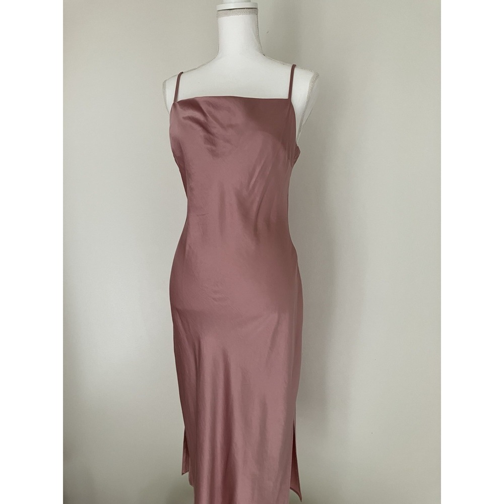Express Dusty Rose Cowl Neck Midi Dress Size Medium Playful Charming